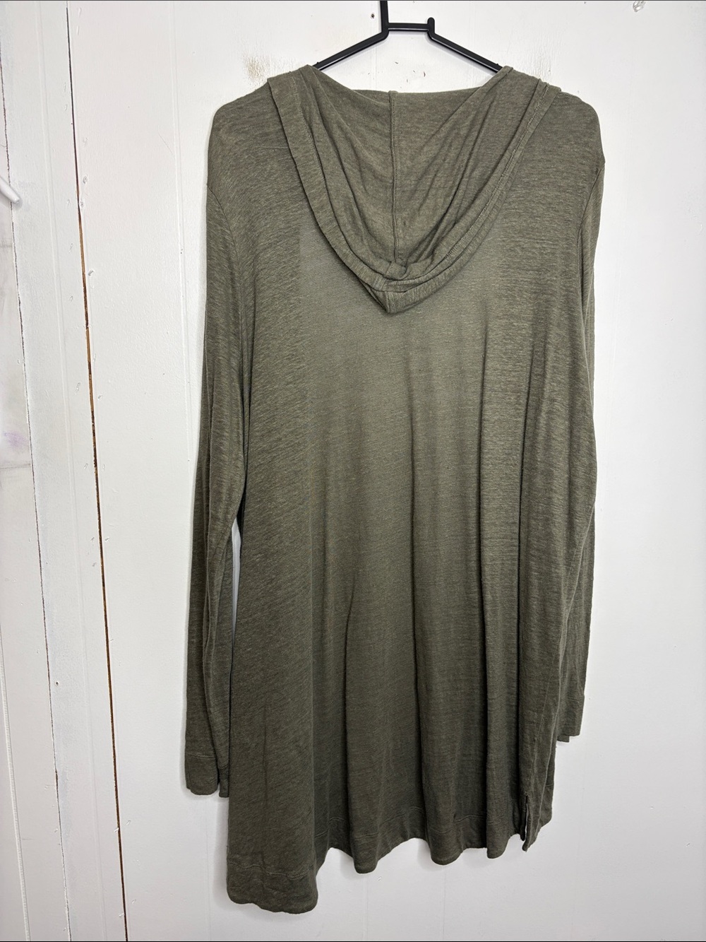 Cynthia Rowley Sweater Womens 2X Sage Lightweight Hooded Cardigan Long Modest - Picture 2 of 6
